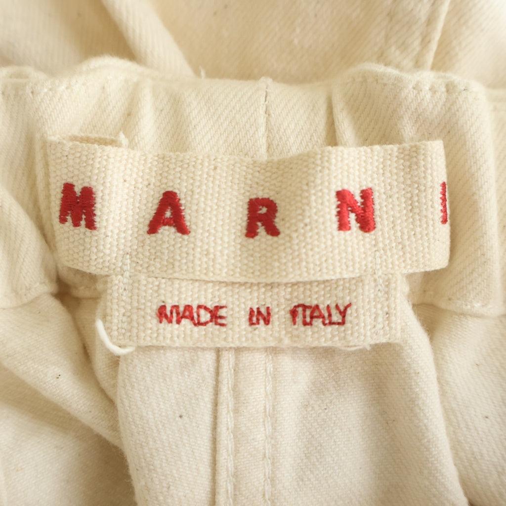 MARNI(マルニ) 22SS コットン ペインテッドスカート 刺繍 ペイント加工 ベージュ GOJDW62JMX USCS71 レディース