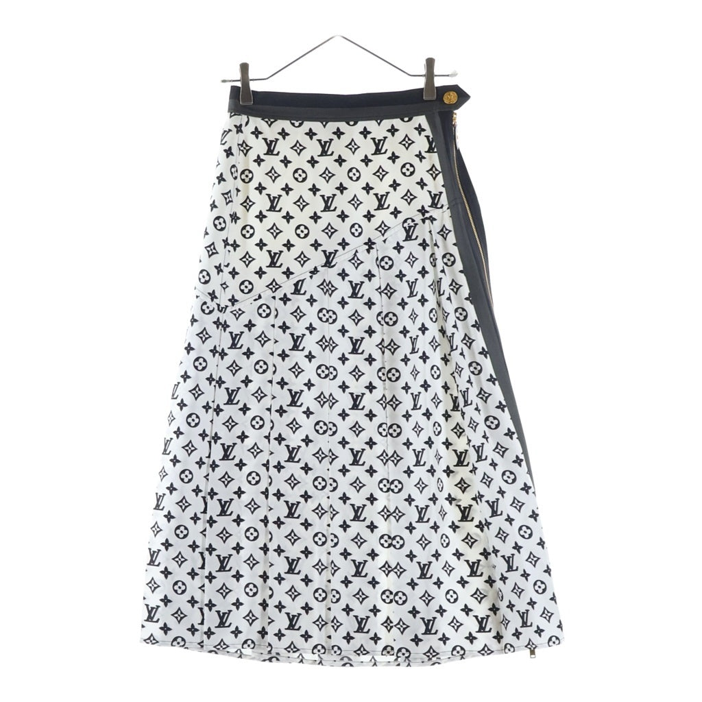 LOUIS VUITTON(ルイヴィトン) 23AW モノグラムシルクプリーツ ミディアムスカート レディース ホワイト/ブラック RW232W ADD FPSX35