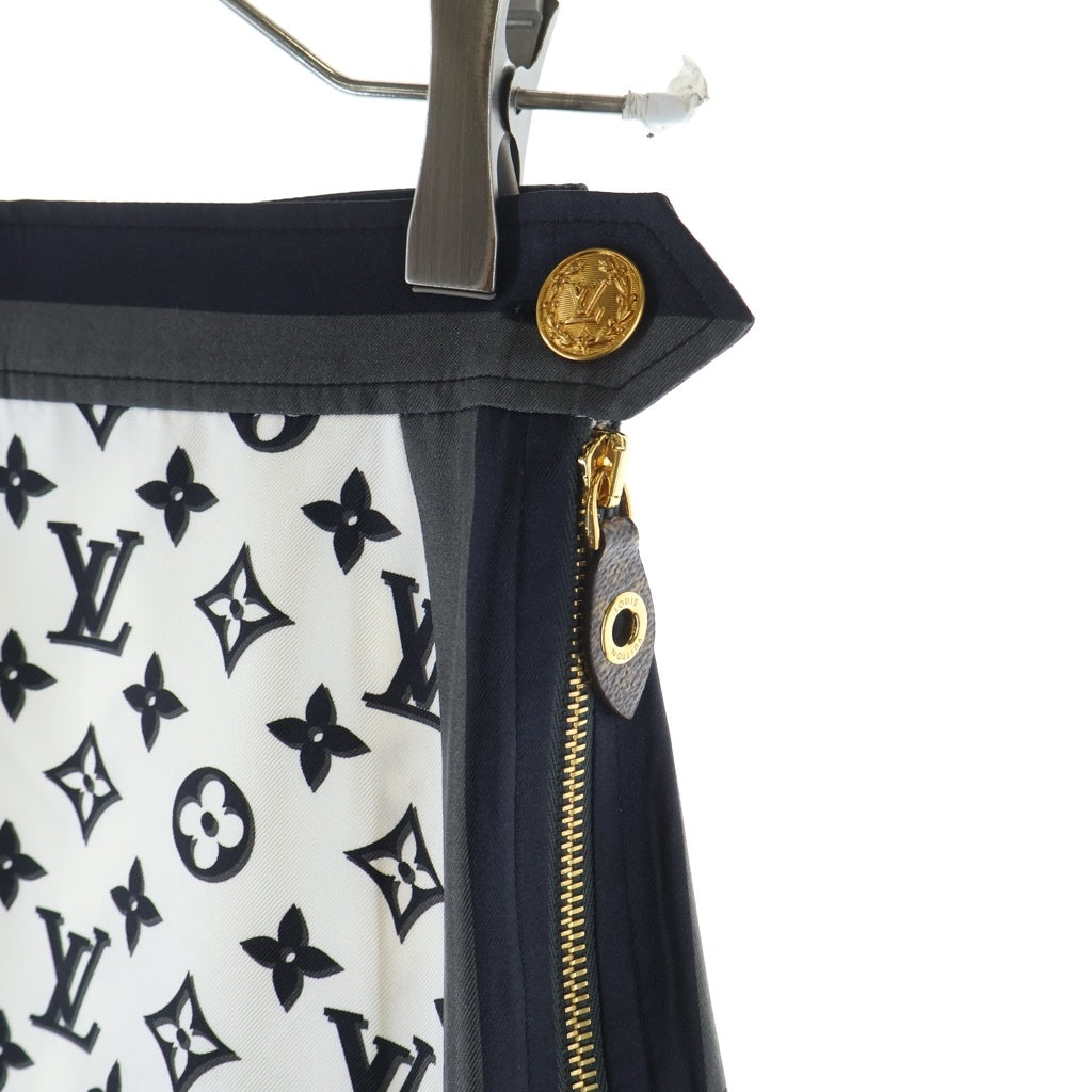 LOUIS VUITTON(ルイヴィトン) 23AW モノグラムシルクプリーツ ミディアムスカート レディース ホワイト/ブラック RW232W ADD FPSX35