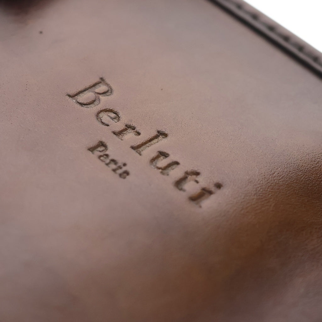 Berluti(ベルルッティ) カリグラフィ アンジュール 2WAYブリーフケース ショルダーバッグ ビジネスバッグ ハンドバッグ ブラウン レザー シルバー金具