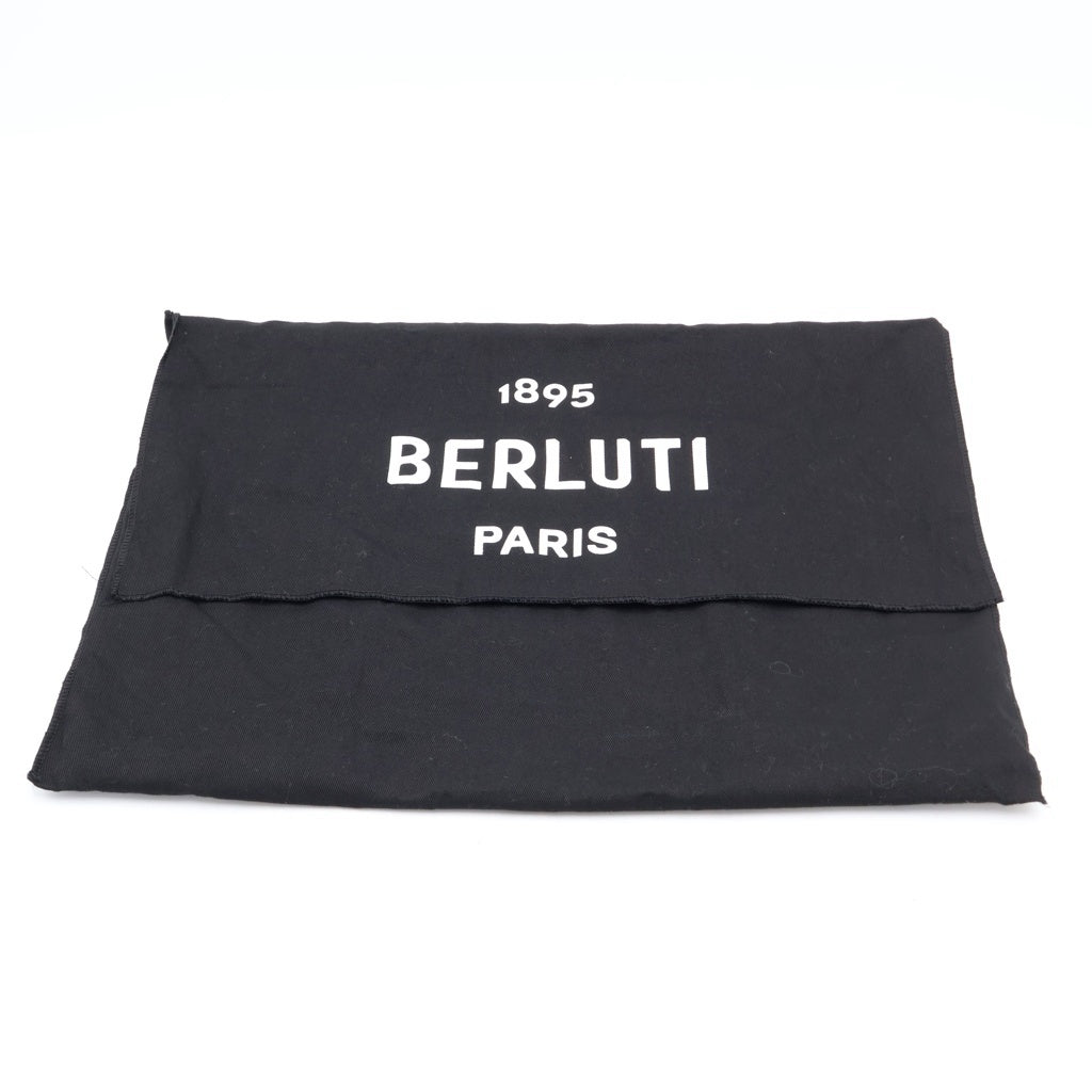 Berluti(ベルルッティ) ニノ ヴォリューム クラッチバッグ セカンドバッグ ケース ブラウン レザー シルバー金具