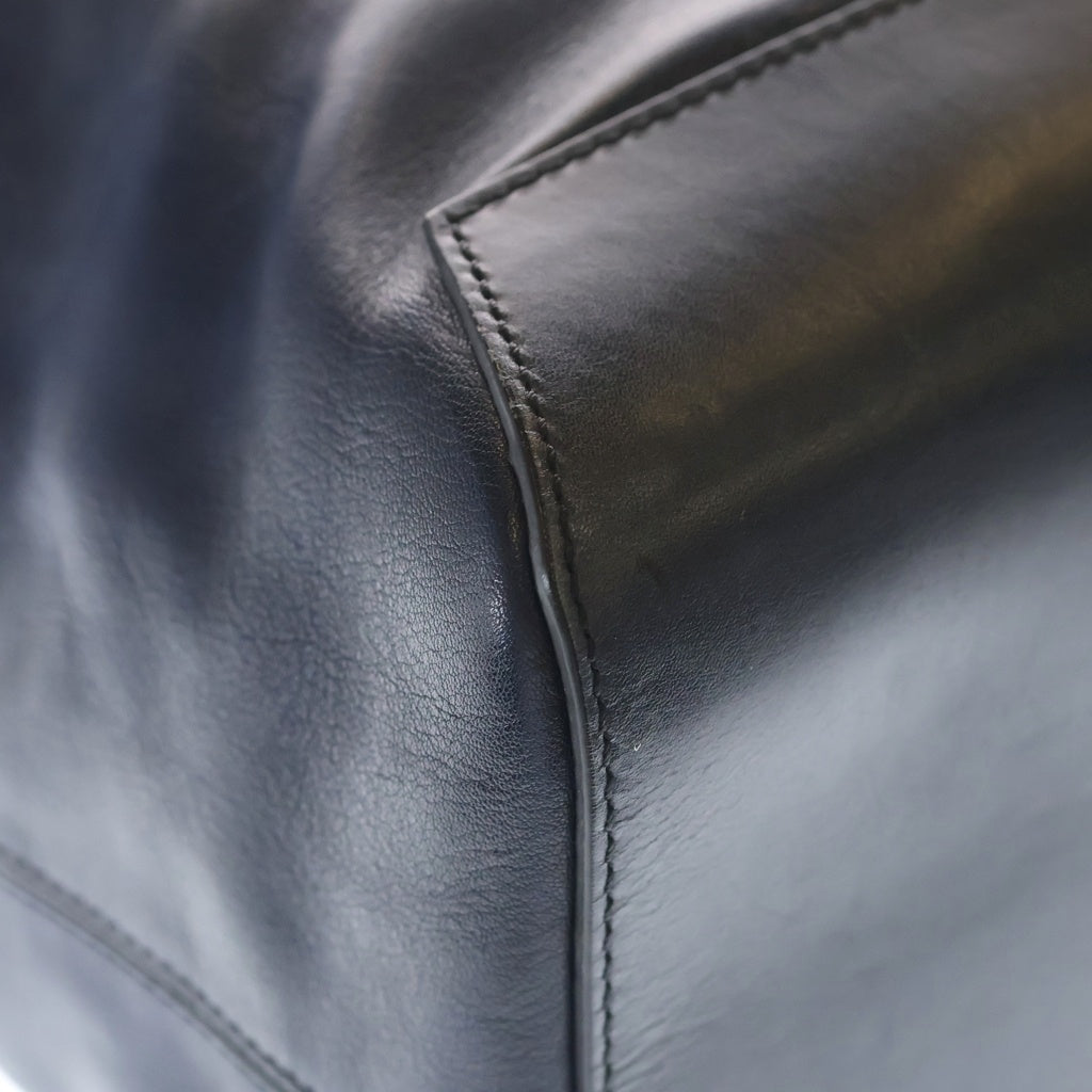 Berluti(ベルルッティ) カリグラフィ フィオーレスクリット トートバッグ ハンドバッグ ネイビー レザー シルバー金具