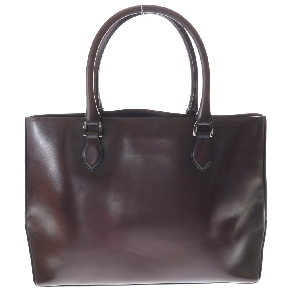 Berluti(ベルルッティ) カリグラフィ トゥジュール ハンドバッグ トートバッグ ワインレッド レザー シルバー金具