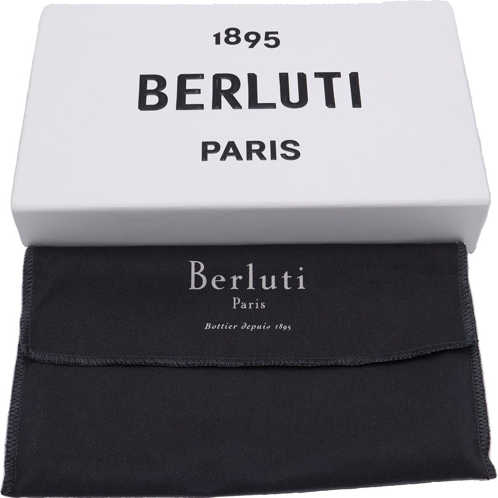 Berluti(ベルルッティ) イタウバ パッチワーク レザー アリゲーター ラウンドファスナー 長財布 ブラック