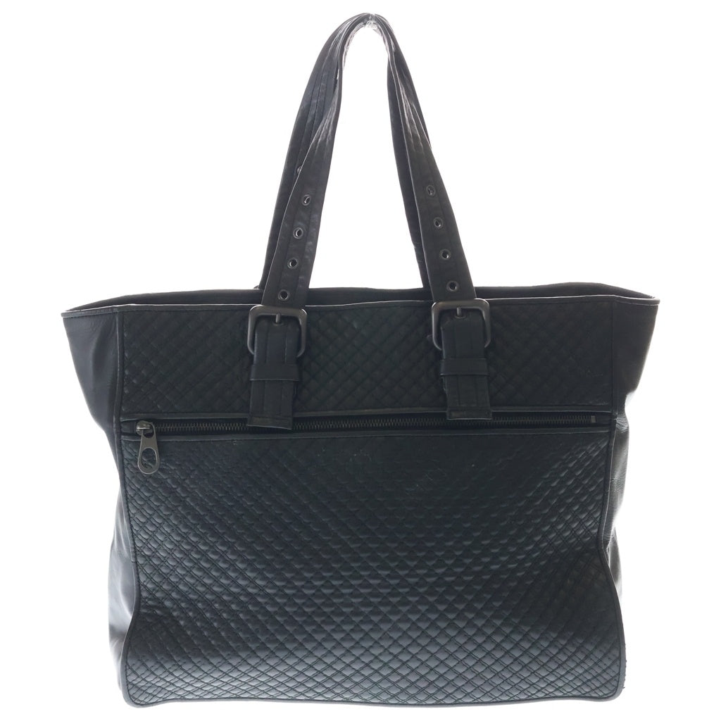 BOTTEGA VENETA(ボッテガヴェネタ) イントレチャート レザー トートバッグ ハンドバッグ ブラック