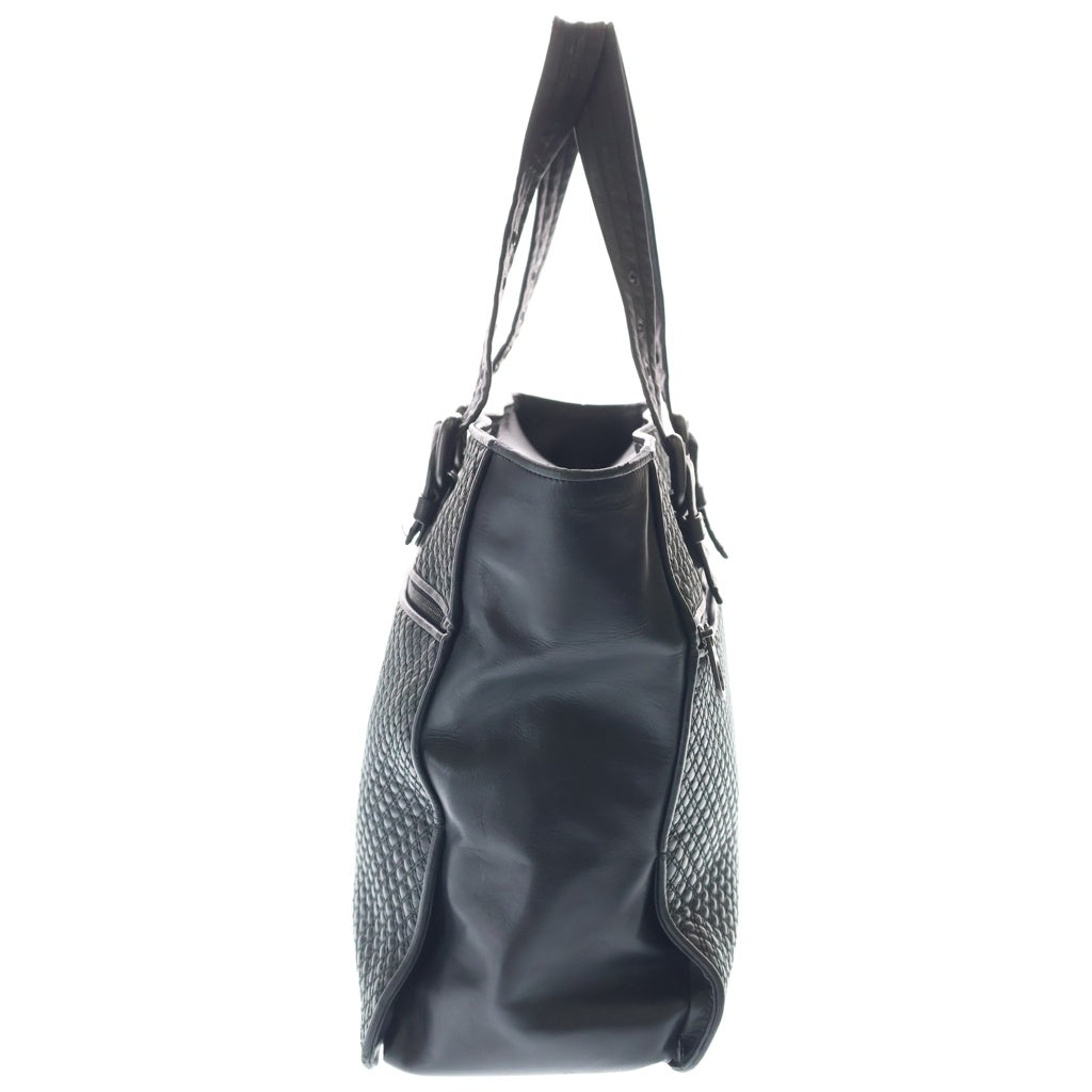BOTTEGA VENETA(ボッテガヴェネタ) イントレチャート レザー トートバッグ ハンドバッグ ブラック