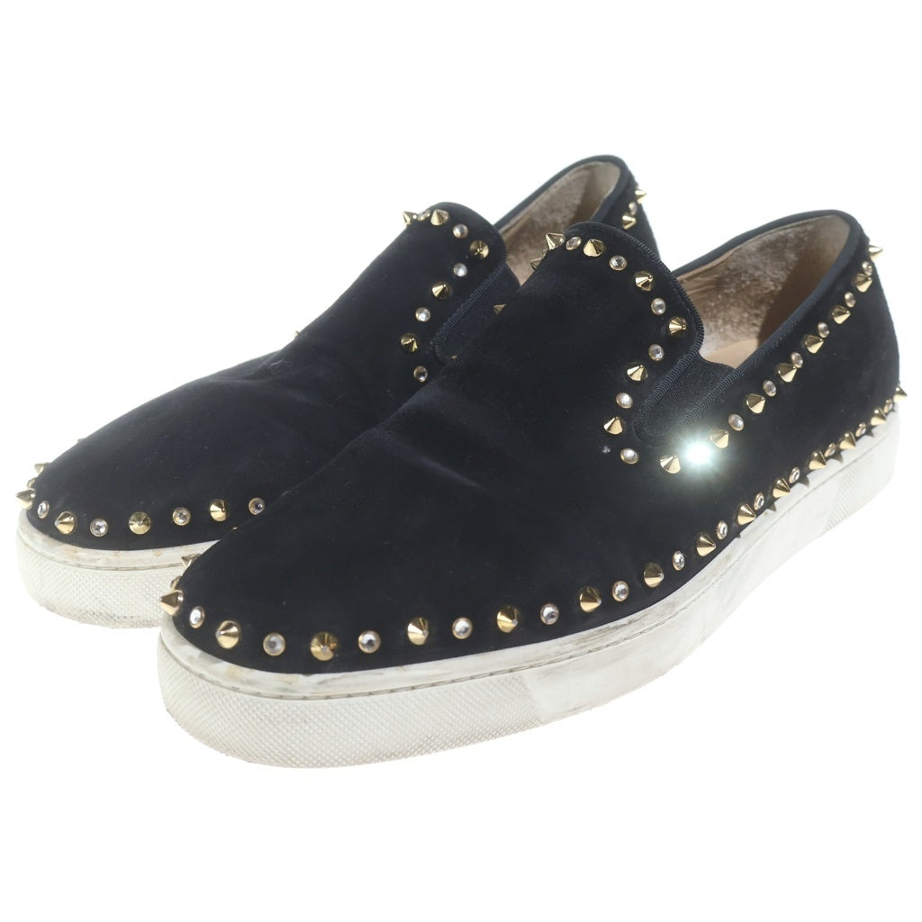 CHRISTIAN LOUBOUTIN(クリスチャンルブタン) ピックボート スタッズ スエードスリッポン ブラック #42
