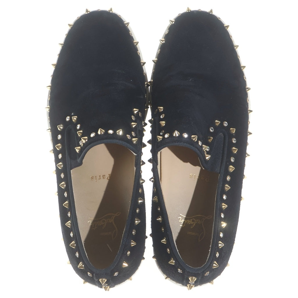 CHRISTIAN LOUBOUTIN(クリスチャンルブタン) ピックボート スタッズ スエードスリッポン ブラック #42