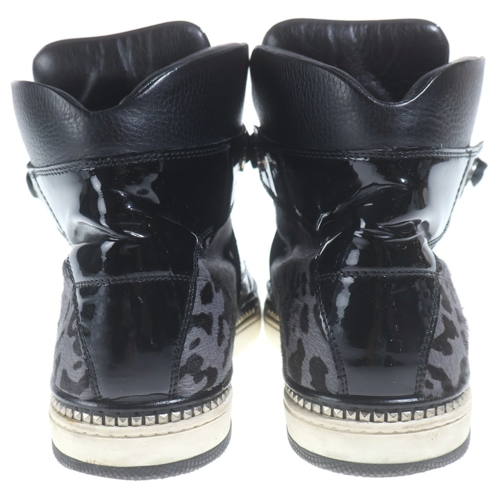 JIMMY CHOO(ジミーチュウ) レオパード柄ハイカットスニーカー ブラック #42