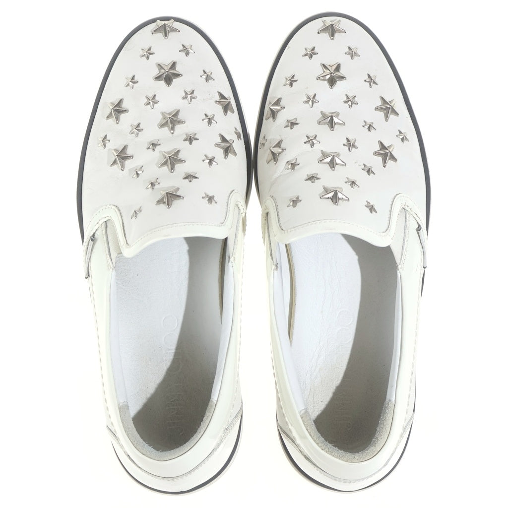 JIMMY CHOO(ジミーチュウ) スタースタッズスリッポン フラットシューズ ホワイト レザー #42