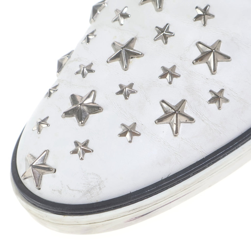 JIMMY CHOO(ジミーチュウ) スタースタッズスリッポン フラットシューズ ホワイト レザー #42