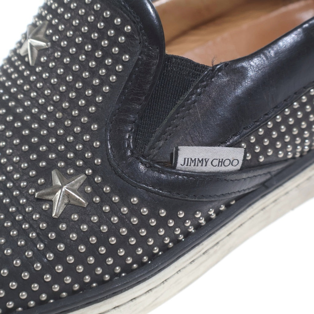 JIMMY CHOO(ジミーチュウ) GROVE スタースタッズ スリッポン ブラック レザー #42