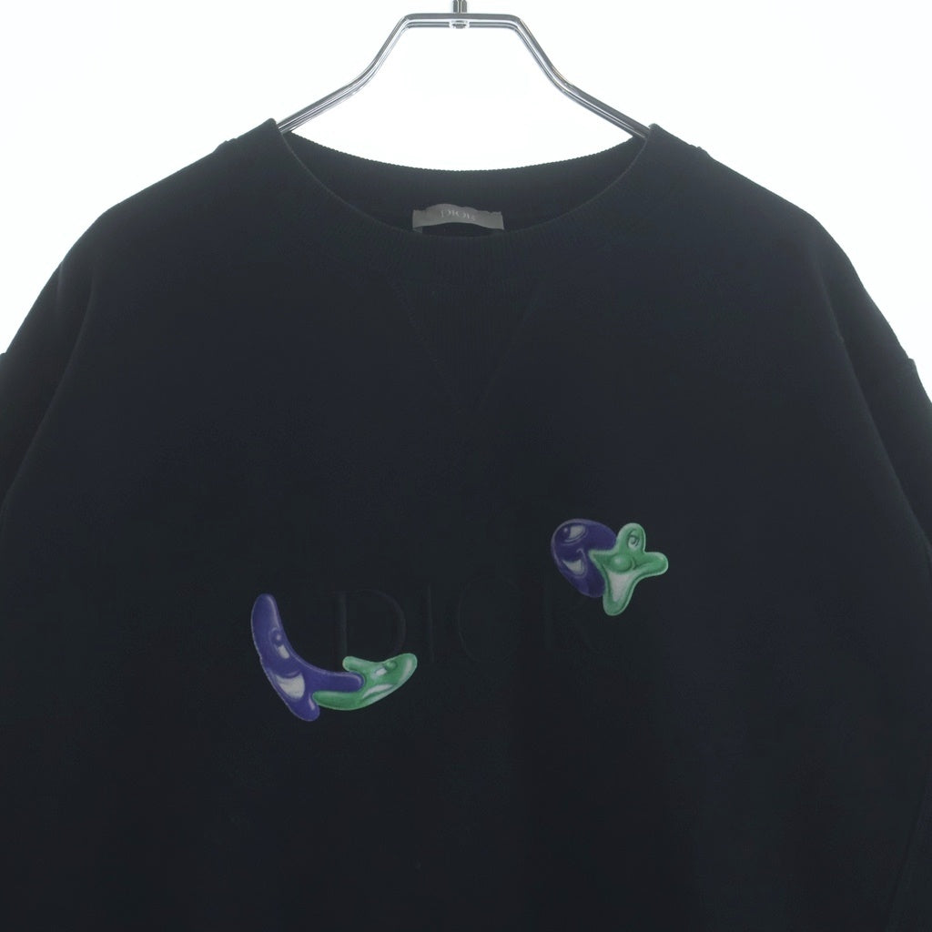 Christian Dior(クリスチャンディオール) ×ケニー・シャーフ クルーネックスウェット ブラック コットン #L
