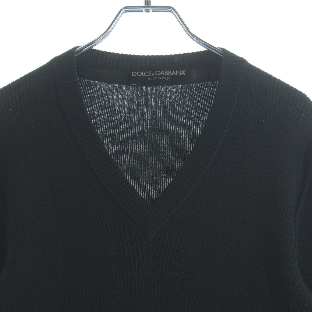 DOLCE & GABBANA(ドルチェアンドガッバーナ) Vネックウールセーター ダークグレー #50