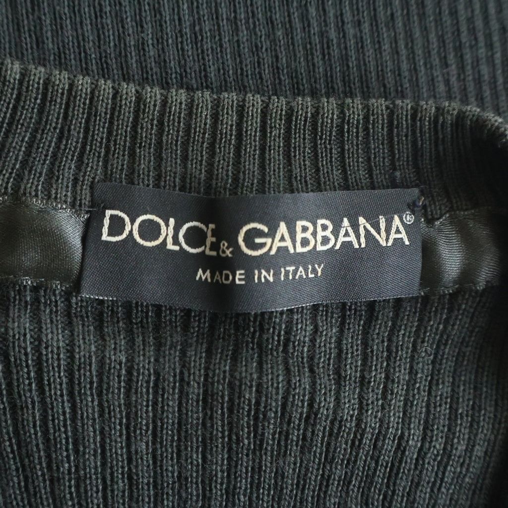 DOLCE & GABBANA(ドルチェアンドガッバーナ) Vネックウールセーター ダークグレー #50