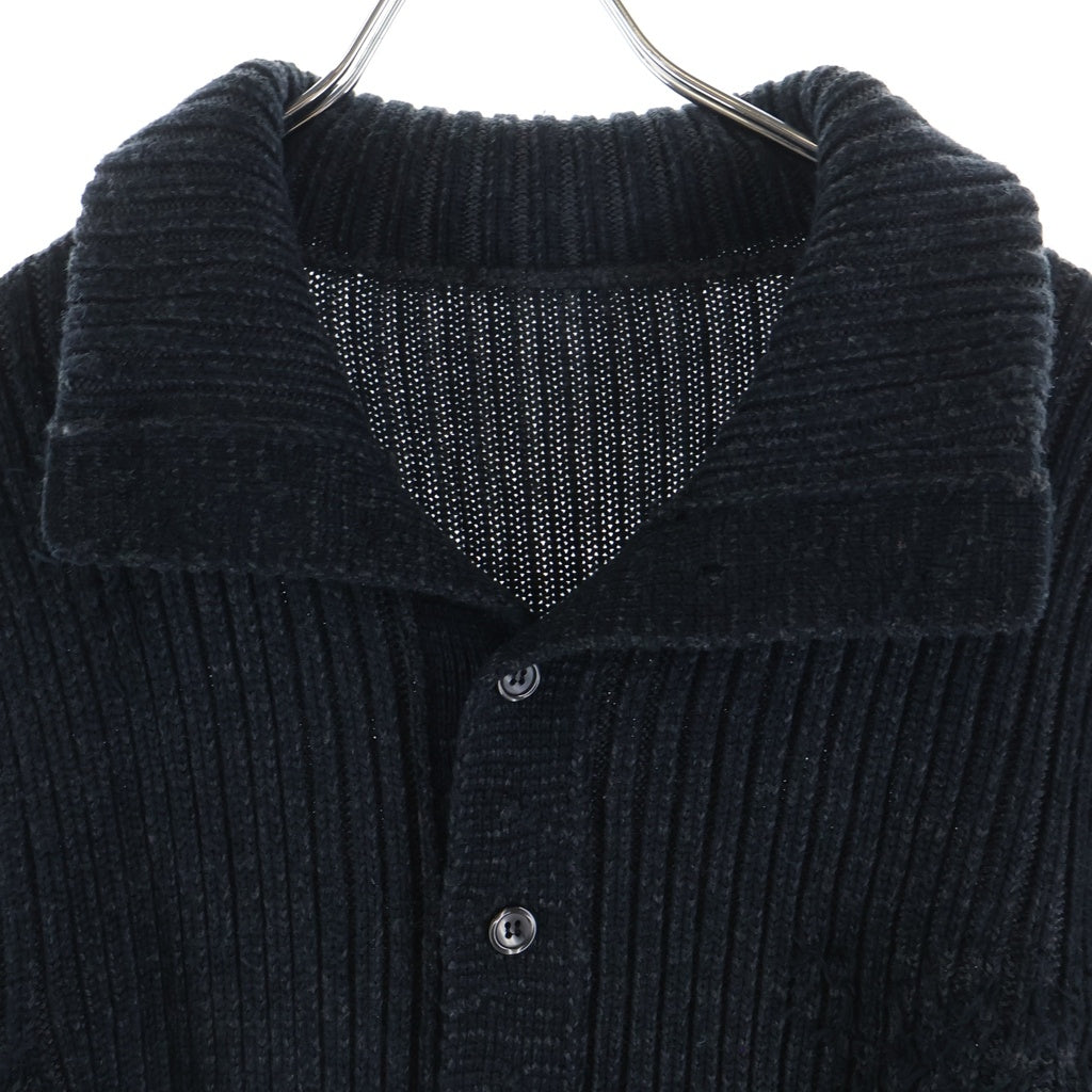 DOLCE & GABBANA(ドルチェアンドガッバーナ) ディストレストニットカーディガン ダメージ加工 ローゲージ ブラック #46