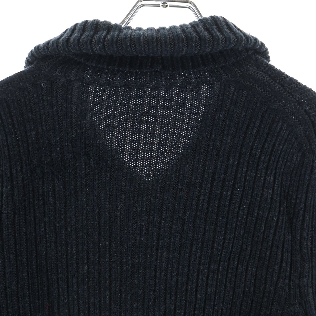 DOLCE & GABBANA(ドルチェアンドガッバーナ) ディストレストニットカーディガン ダメージ加工 ローゲージ ブラック #46