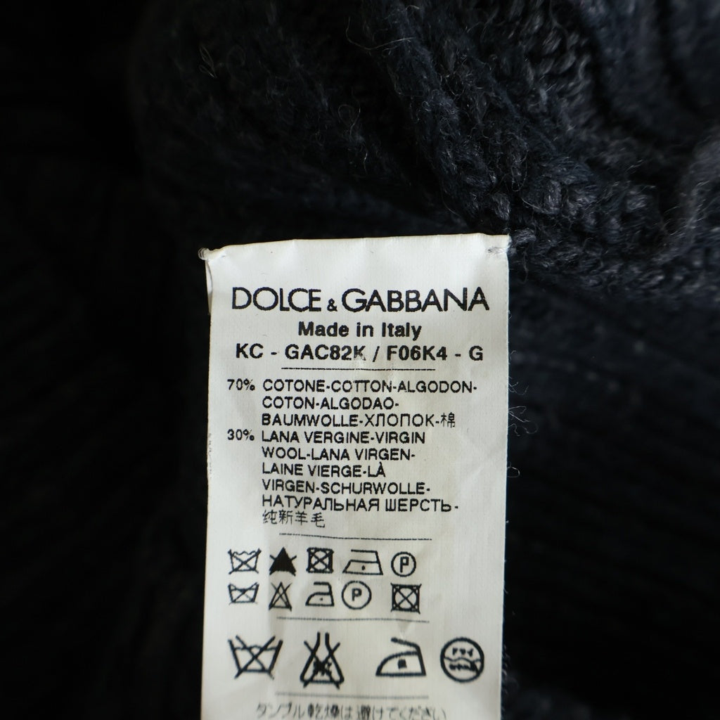 DOLCE & GABBANA(ドルチェアンドガッバーナ) ディストレストニットカーディガン ダメージ加工 ローゲージ ブラック #46