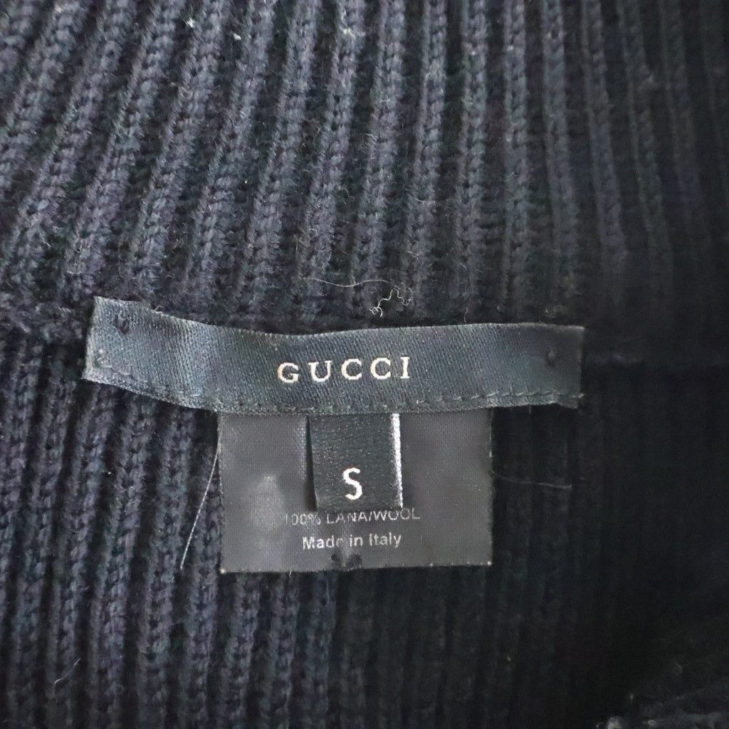 GUCCI(グッチ) ハーフジップハイネックニット ブラック ウール #S