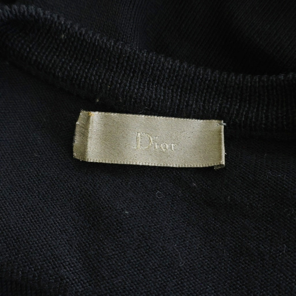 Dior HOMME(ディオールオム) 04AW エディ期 CDロゴ刺繍 Vネックセーター ブラック ウール #M 4HH4056201