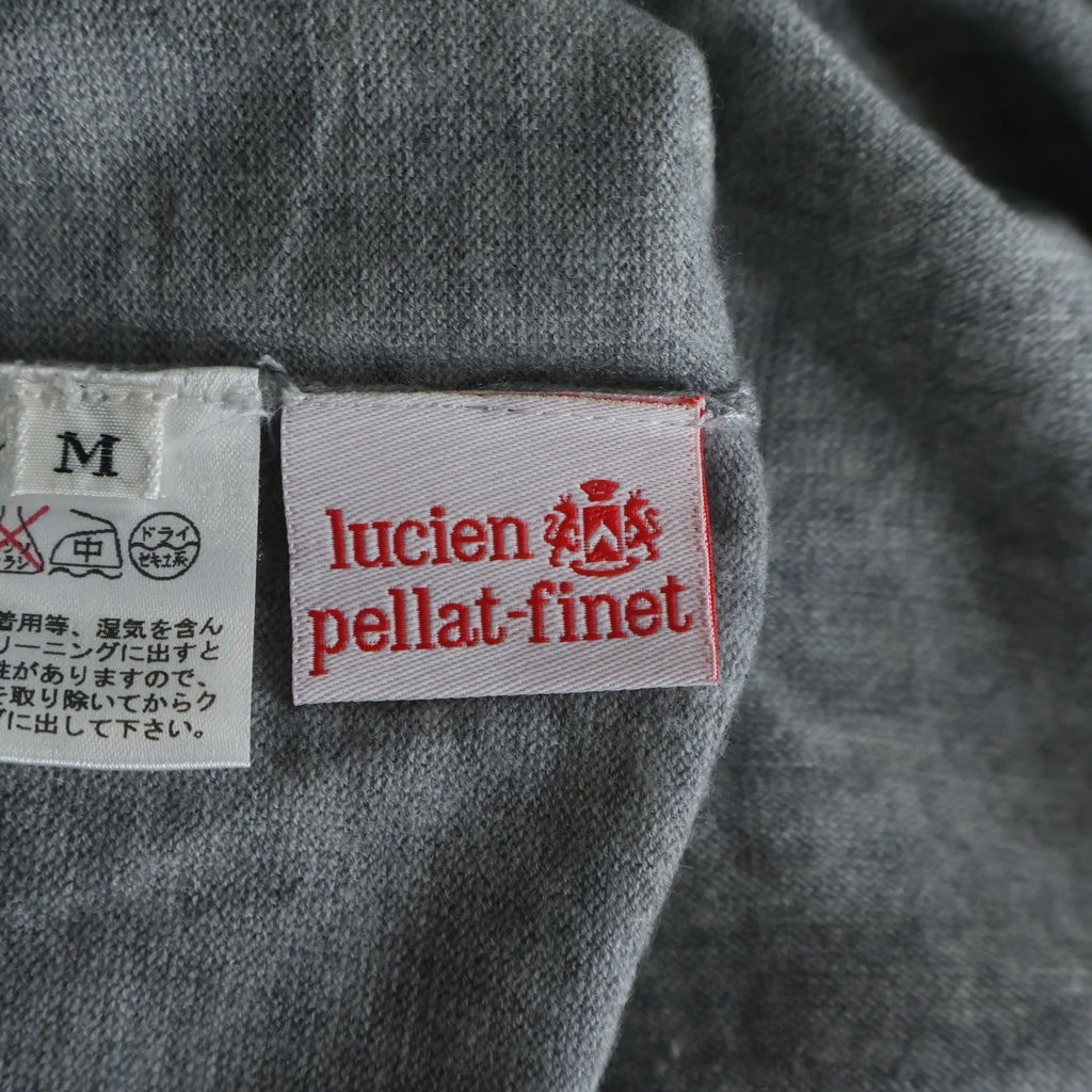 lucien pellat-finet(ルシアンペラフィネ) カラフルスカル刺繍 Vネックセーター カシミヤ グレー #M