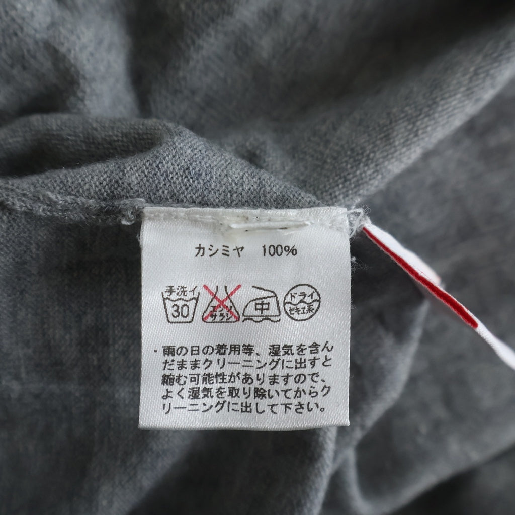 lucien pellat-finet(ルシアンペラフィネ) カラフルスカル刺繍 Vネックセーター カシミヤ グレー #M