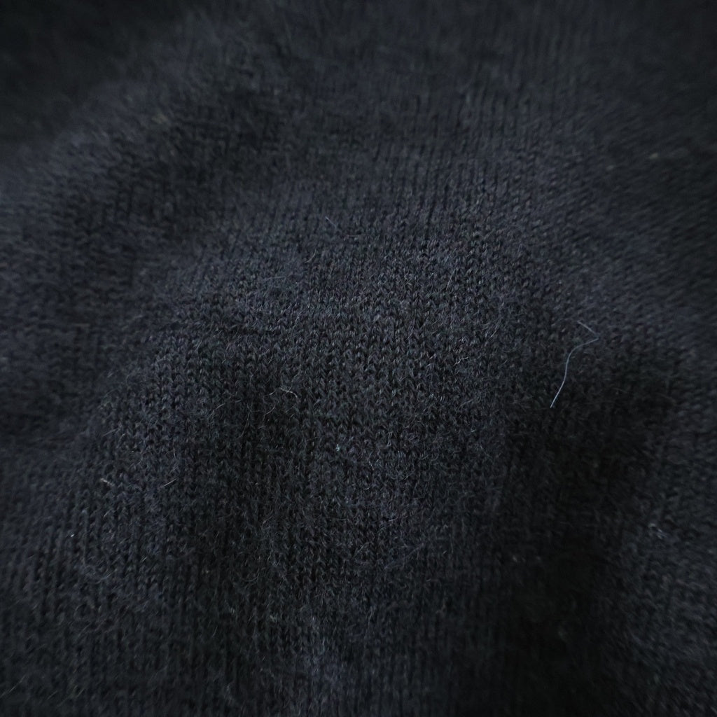 lucien pellat-finet(ルシアンペラフィネ) ジラフ柄スカル刺繍 カシミヤVネックセーター ブラック #M
