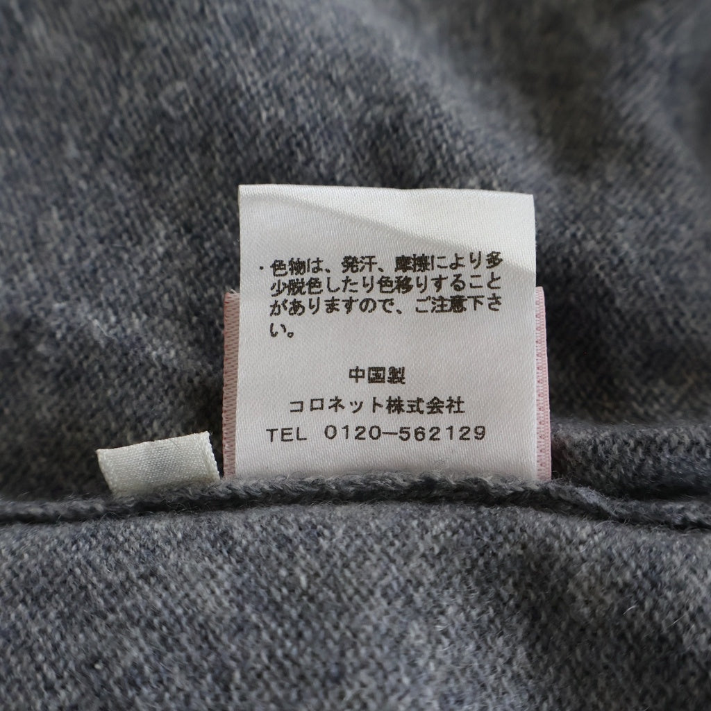 lucien pellat-finet(ルシアンペラフィネ) スカル刺繍 ラインストーン カシミヤニットセーター グレー #L