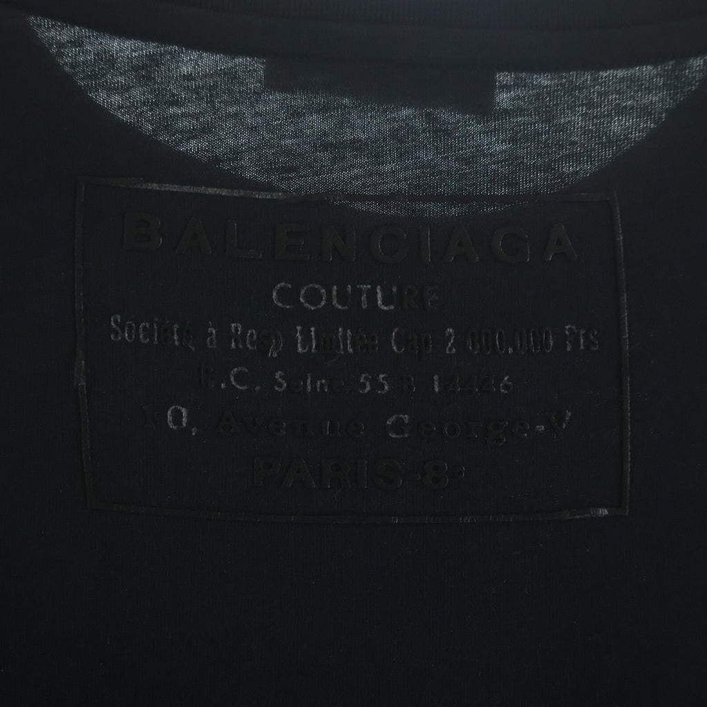 BALENCIAGA(バレンシアガ) バックロゴ クルーネックTシャツ コットン ブラック #M 496053