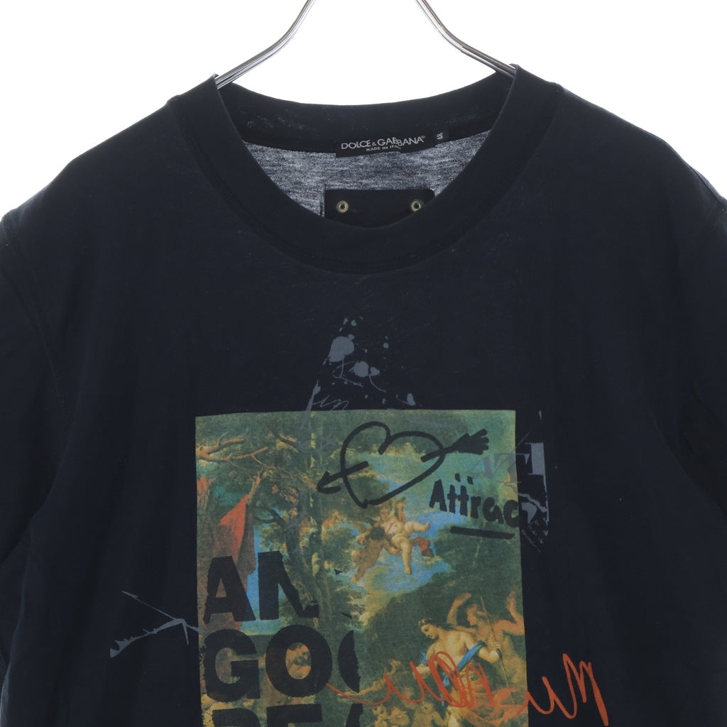 DOLCE & GABBANA(ドルチェアンドガッバーナ) グラフィックプリント半袖Tシャツ ブラック #48 G8B83T