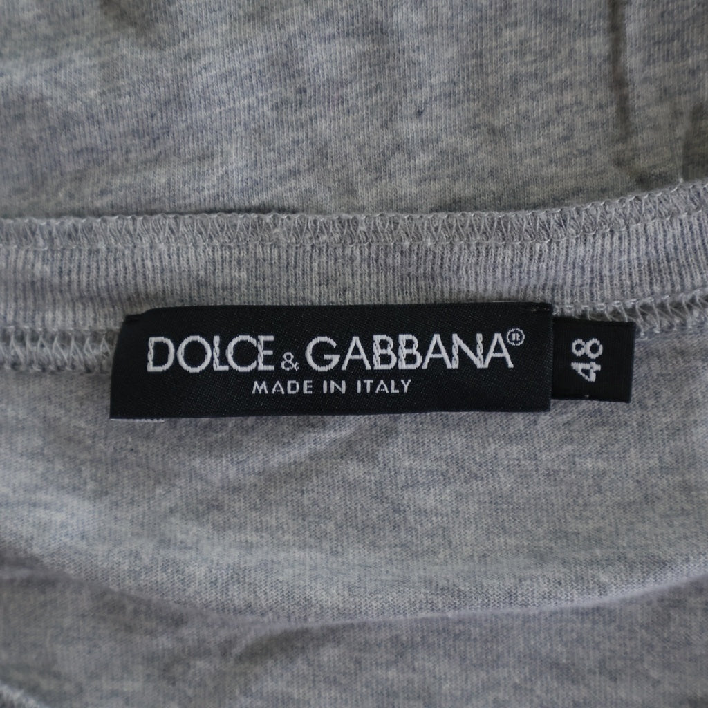 DOLCE & GABBANA(ドルチェアンドガッバーナ) MICKY MOUSE 40's フロントミッキープリント半袖Tシャツ グレー #48 G8T48T