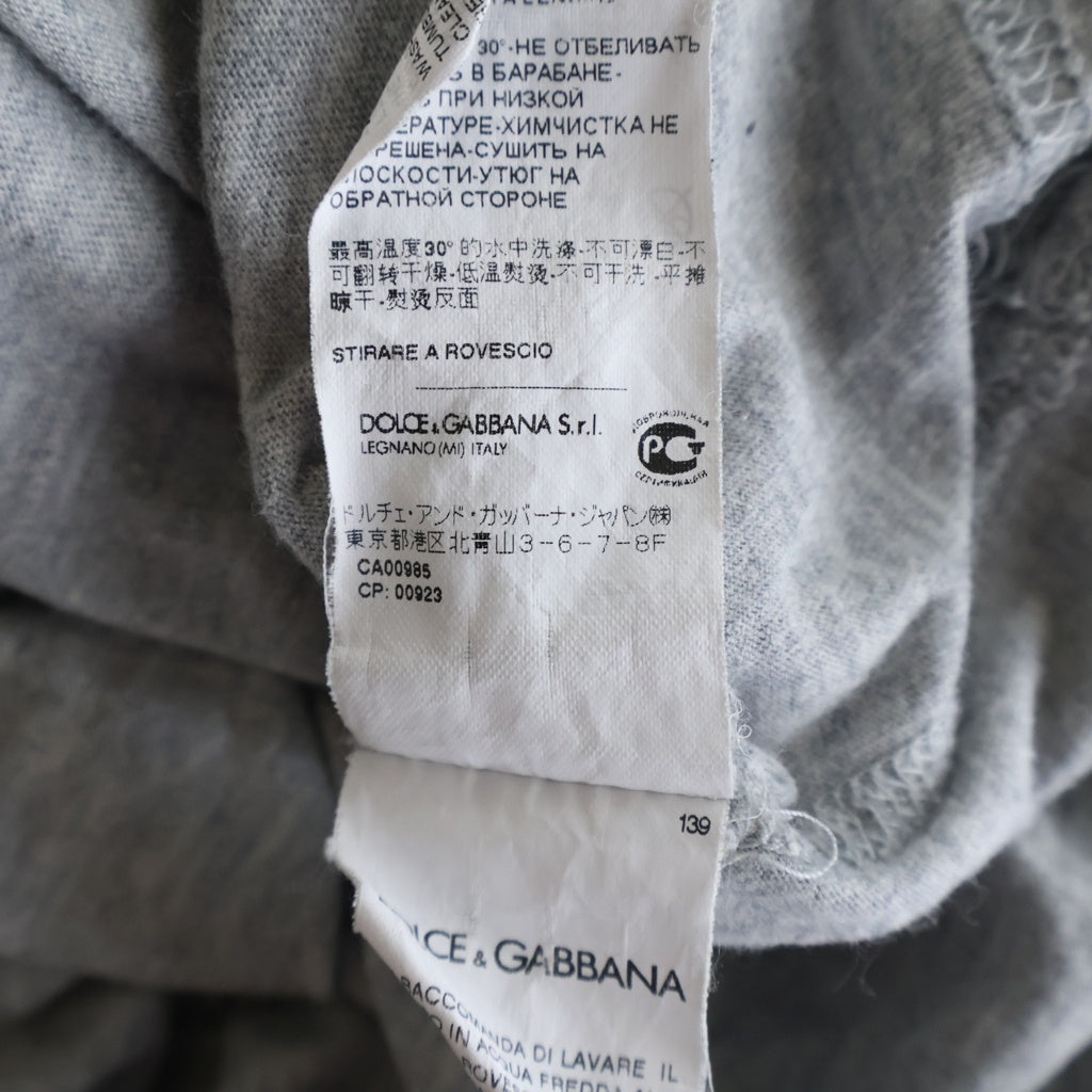 DOLCE & GABBANA(ドルチェアンドガッバーナ) MICKY MOUSE 40's フロントミッキープリント半袖Tシャツ グレー #48 G8T48T