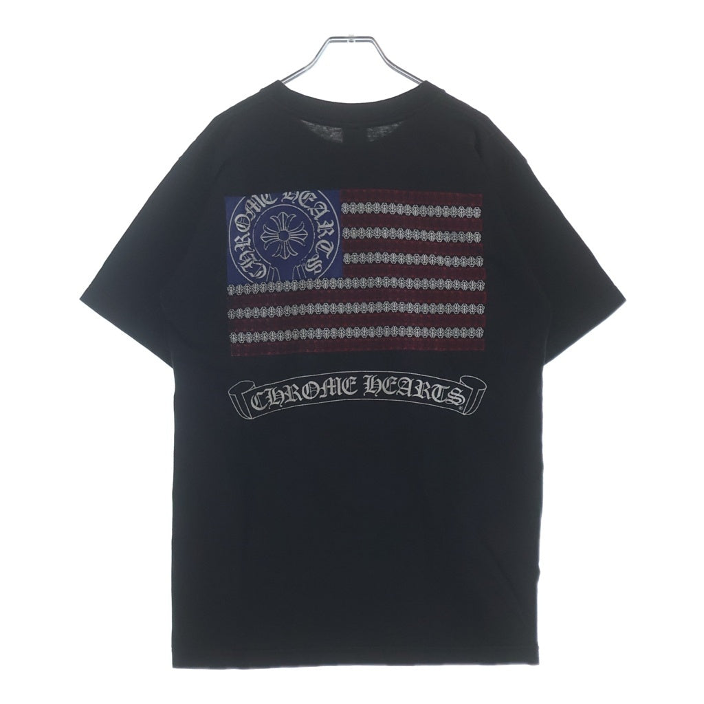 CHROME HEARTS(クロムハーツ) OLD アメリカンフラッグ 半袖Tシャツ カットソー コットン ブラック