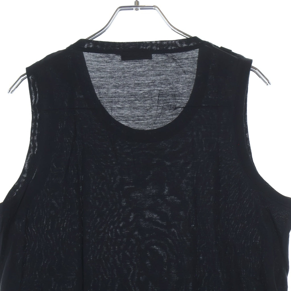 Christian Dior(クリスチャンディオール) 04SS エディ期 Bee刺繍 ノースリーブTシャツ カットソー タンクトップ コットン ブラック 4EH7070138