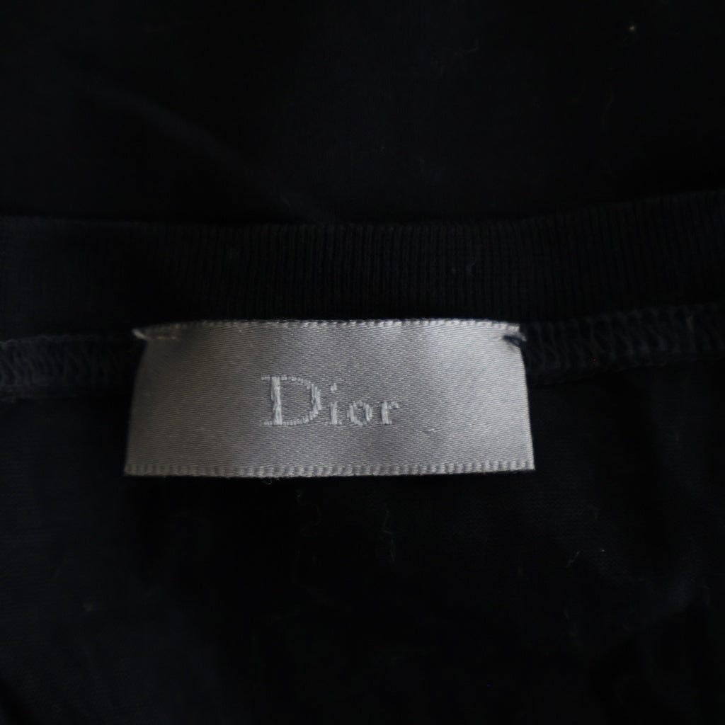 Christian Dior(クリスチャンディオール) 04SS エディ期 Bee刺繍 ノースリーブTシャツ カットソー タンクトップ コットン ブラック 4EH7070138
