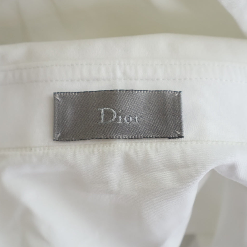Christian Dior(クリスチャンディオール) 07SS エディ期 比翼ドレスシャツ ホワイト #38 7E3151190100