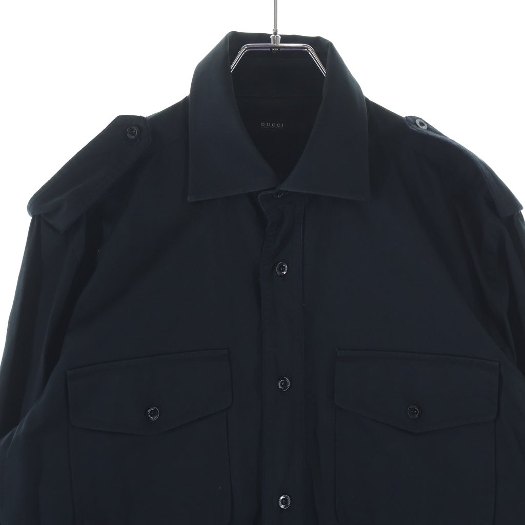 GUCCI(グッチ) エポレットミリタリーシャツ ブラック #40 167147