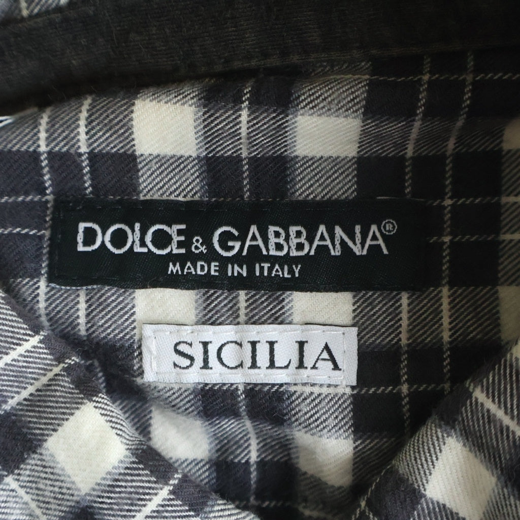 DOLCE & GABBANA(ドルチェアンドガッバーナ) SICILIA チェック柄ロングスリーブシャツ コットン #39 G5988T