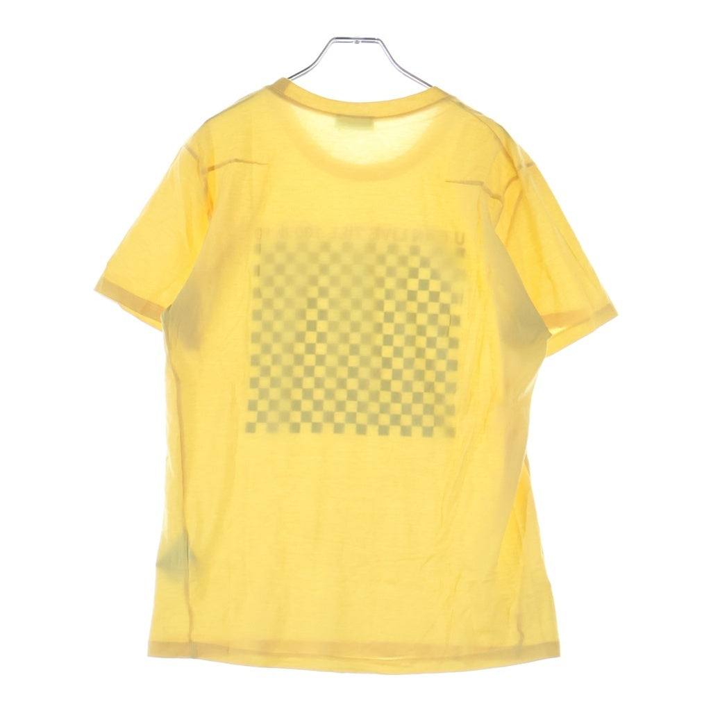 Christian Dior(クリスチャンディオール) 2006SS スカ期 エディスリマン U CAN LIVE TILL 100&10 チェッカーフラッグ フロントプリントTシャツ イエロー #S 6EH3064205
