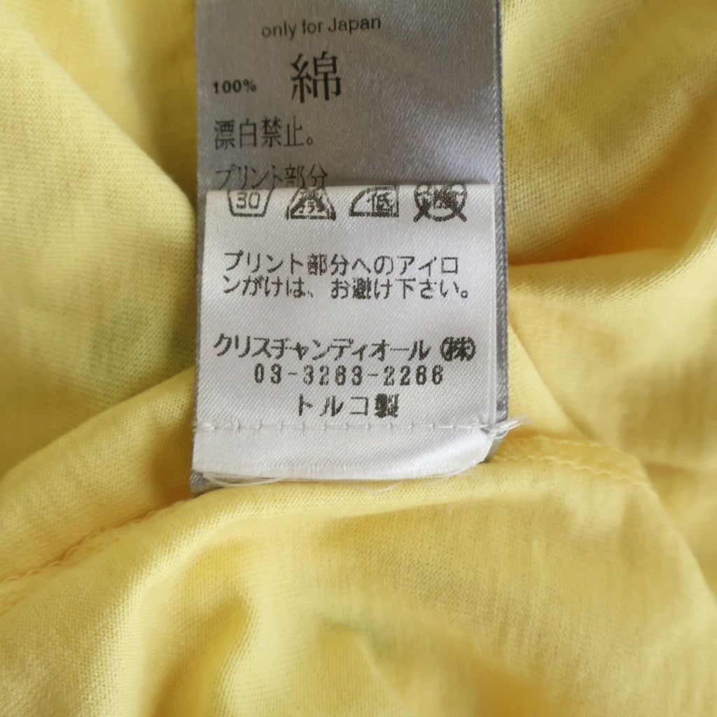 Christian Dior(クリスチャンディオール) 2006SS スカ期 エディスリマン U CAN LIVE TILL 100&10 チェッカーフラッグ フロントプリントTシャツ イエロー #S 6EH3064205