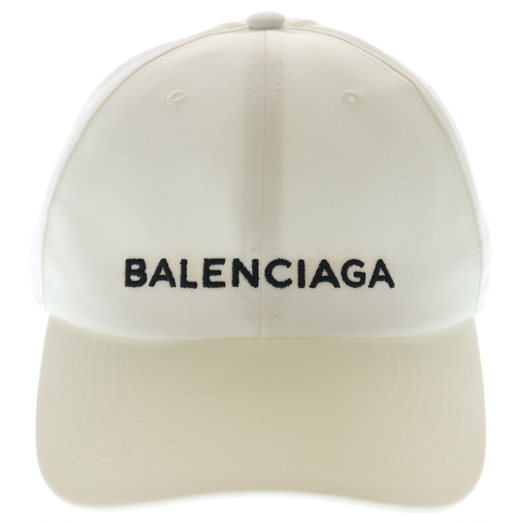 BALENCIAGA(バレンシアガ) ロゴ 刺繍ベースボールキャップ ホワイト コットン 452245