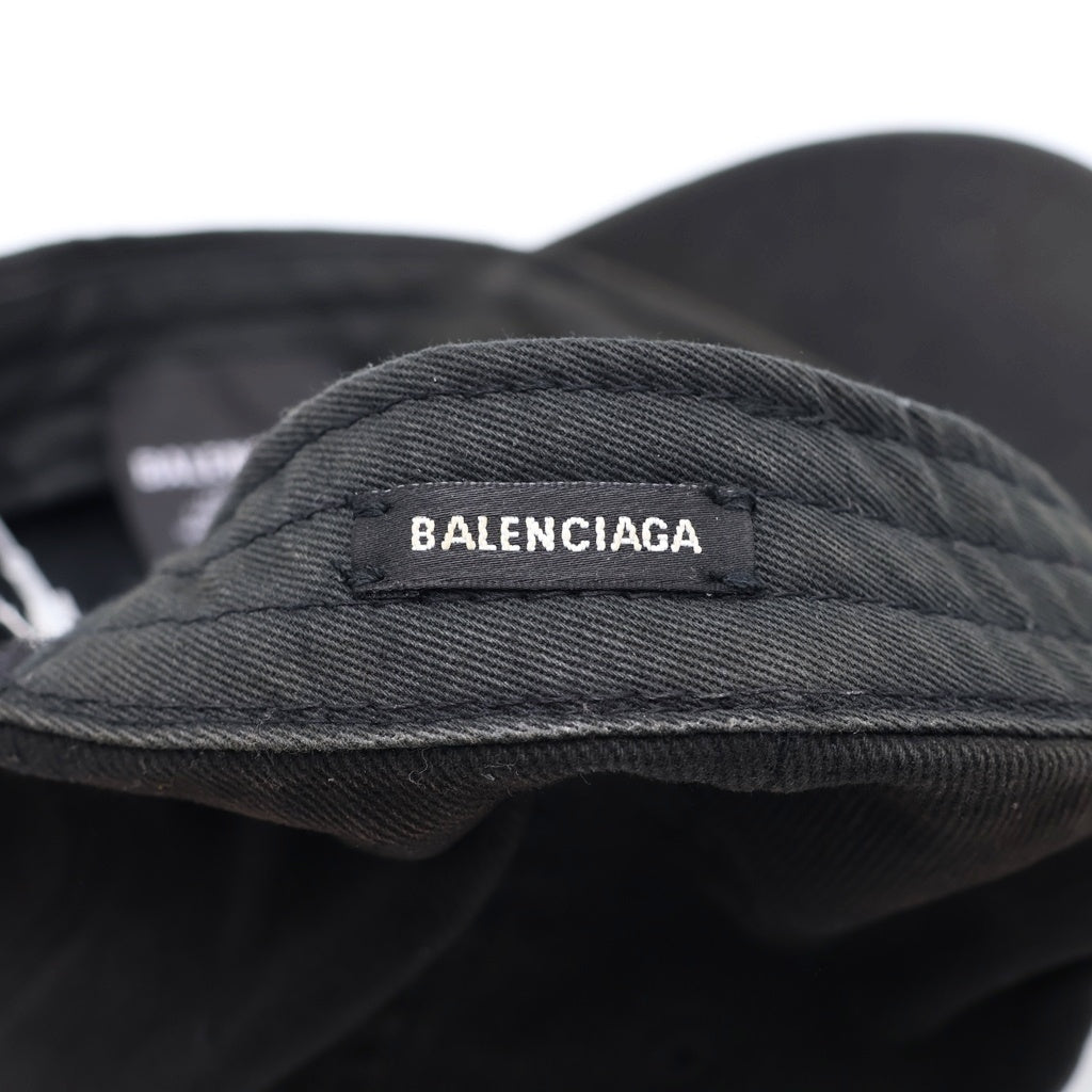 BALENCIAGA(バレンシアガ) ロゴ刺繍ベースボールキャップ ブラック #L