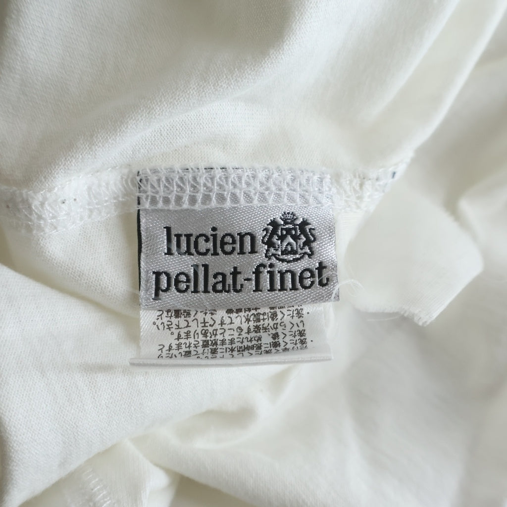 lucien pellat-finet(ルシアンペラフィネ) スカル モザイク調 プリント ロングスリーブTシャツ ホワイト #S