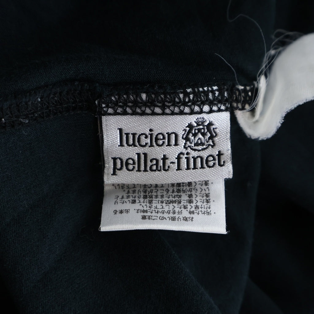 lucien pellat-finet(ルシアンペラフィネ) スカル モザイク調 フロントプリント ロングスリーブTシャツ ブラック #M