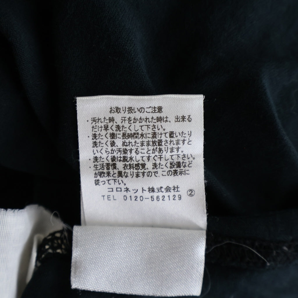 lucien pellat-finet(ルシアンペラフィネ) スカル モザイク調 フロントプリント ロングスリーブTシャツ ブラック #M