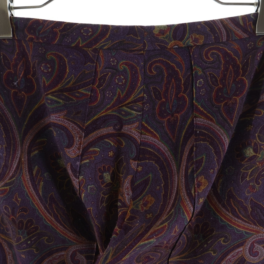 ETRO(エトロ) ペイズリー柄 ウールパンツ パープル #40 レディース