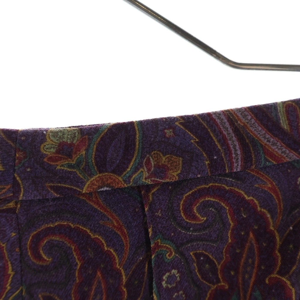 ETRO(エトロ) ペイズリー柄 ウールパンツ パープル #40 レディース