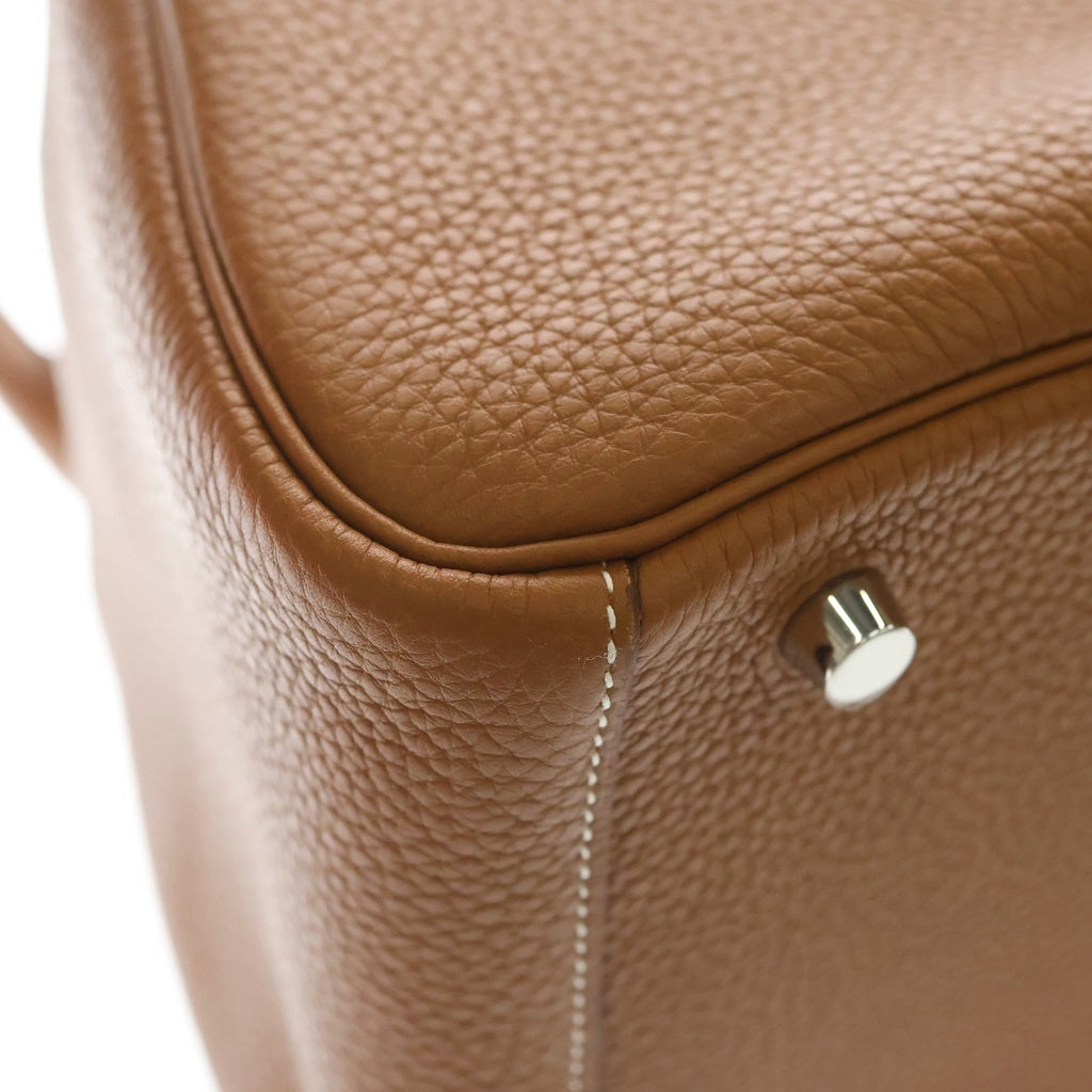 HERMES(エルメス) リンディ30 トリヨン クレマンス ゴールド ショルダーバッグ シルバー金具ブラウン □R刻印 レディース