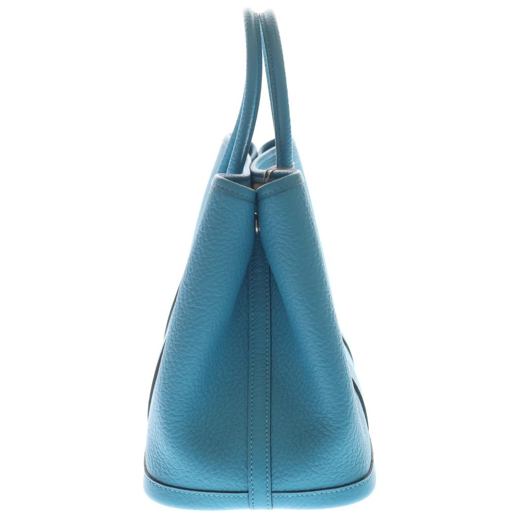 HERMES(エルメス) ガーデンパーティ30 TPM ネゴンダ ハンドバッグ ターコイズ シルバー金具 ブルー □R刻印 レディース