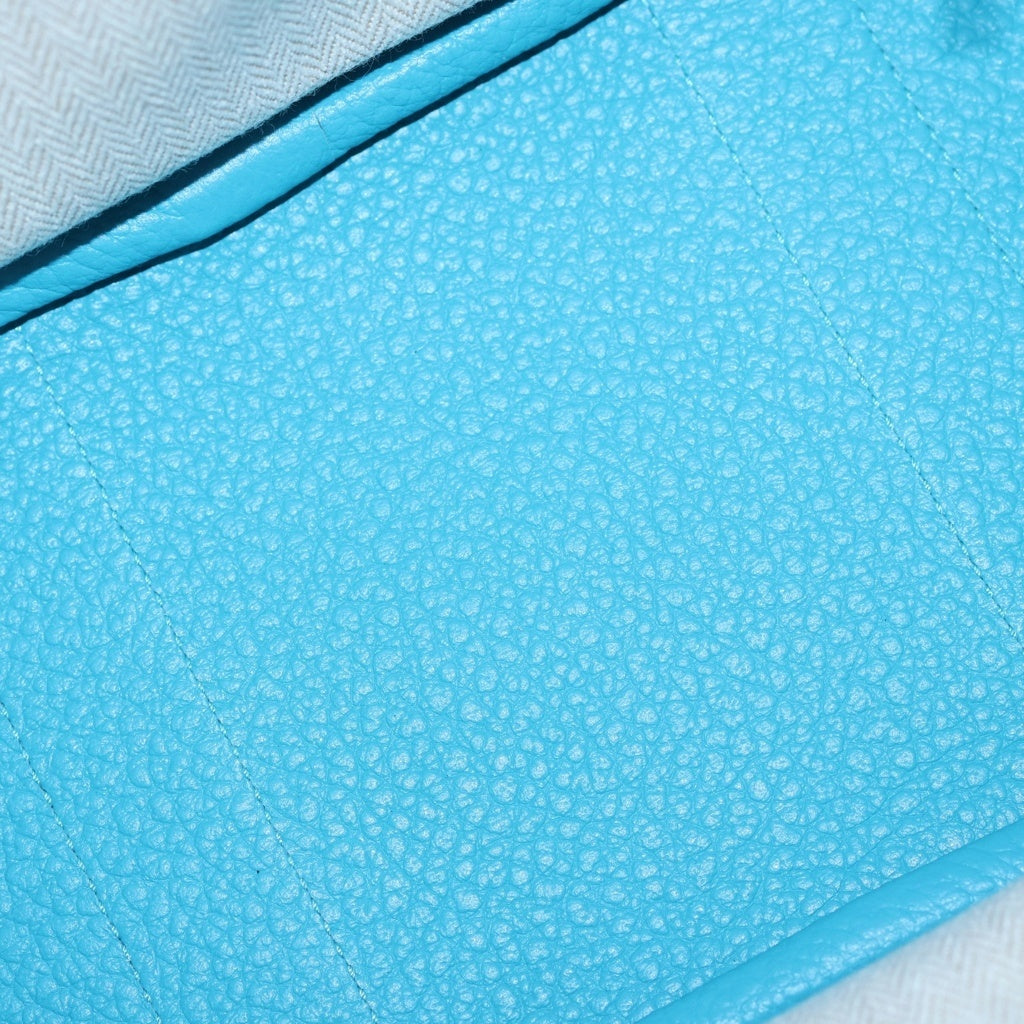 HERMES(エルメス) ガーデンパーティ30 TPM ネゴンダ ハンドバッグ ターコイズ シルバー金具 ブルー □R刻印 レディース